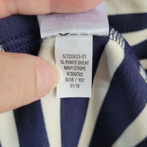 Old Navy Ponte Sheath Dress XL Navy White Stripe Bodycon Sleeveless Stretch - Picture 6 of 16